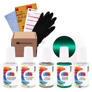 Ремкомплект для Aston Martin (Астон Мартин) «Viridian Green», код цвета 5104, P5104ABB, RG5104BM (зеленый), базовая автоэмаль, набор для ремонта сколов и царапин