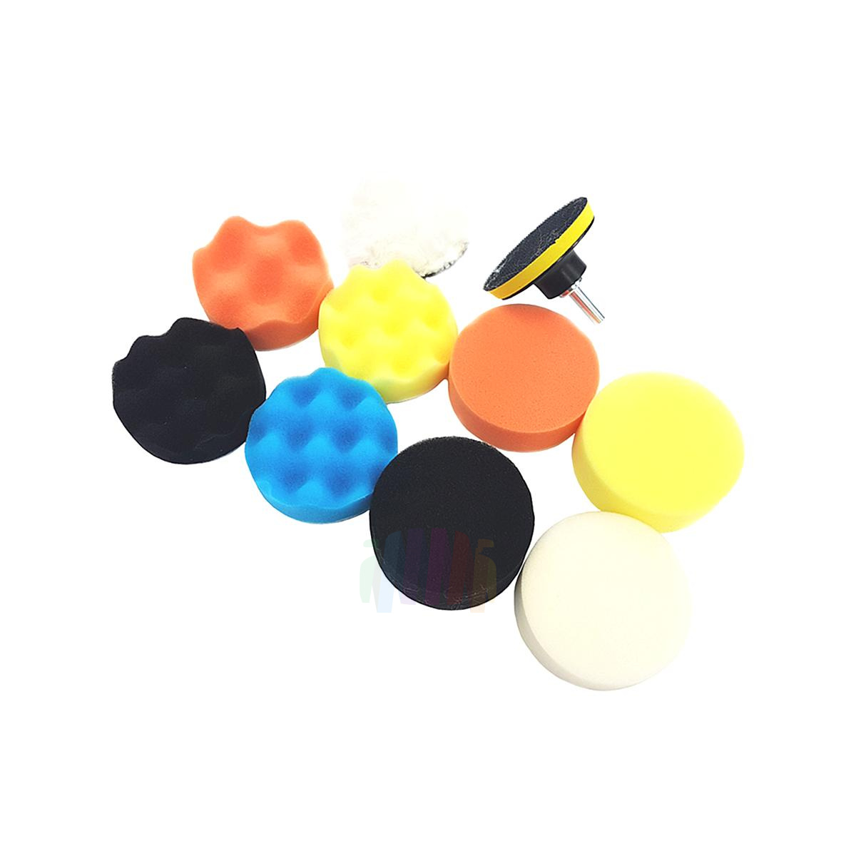 Набор полировальных кругов для дрели 80 мм. из 9 штук с подошвой