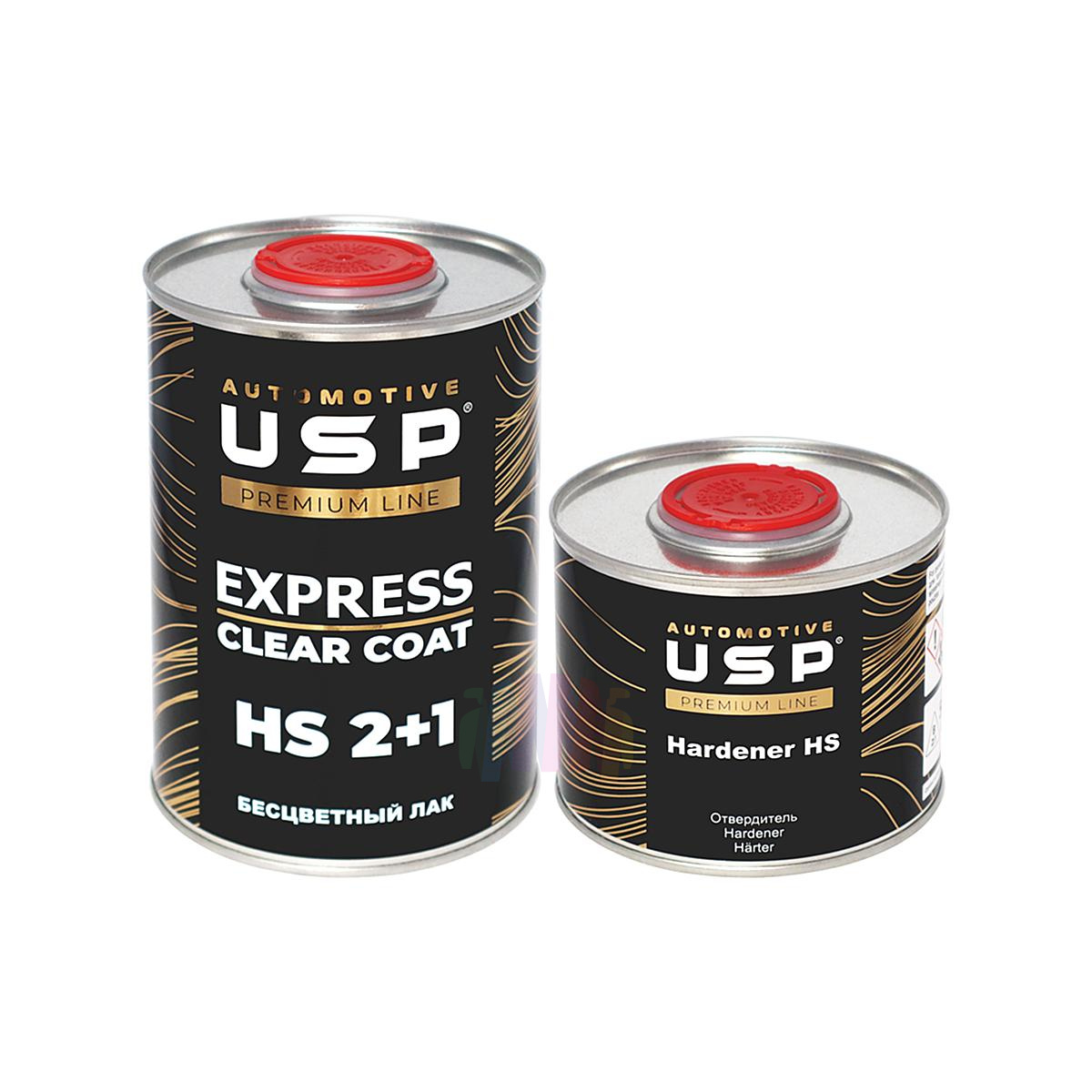 USP Premium Express 2+1 HS Быстрый автомобильный лак 1 л. с отвердителем 0,5 л.