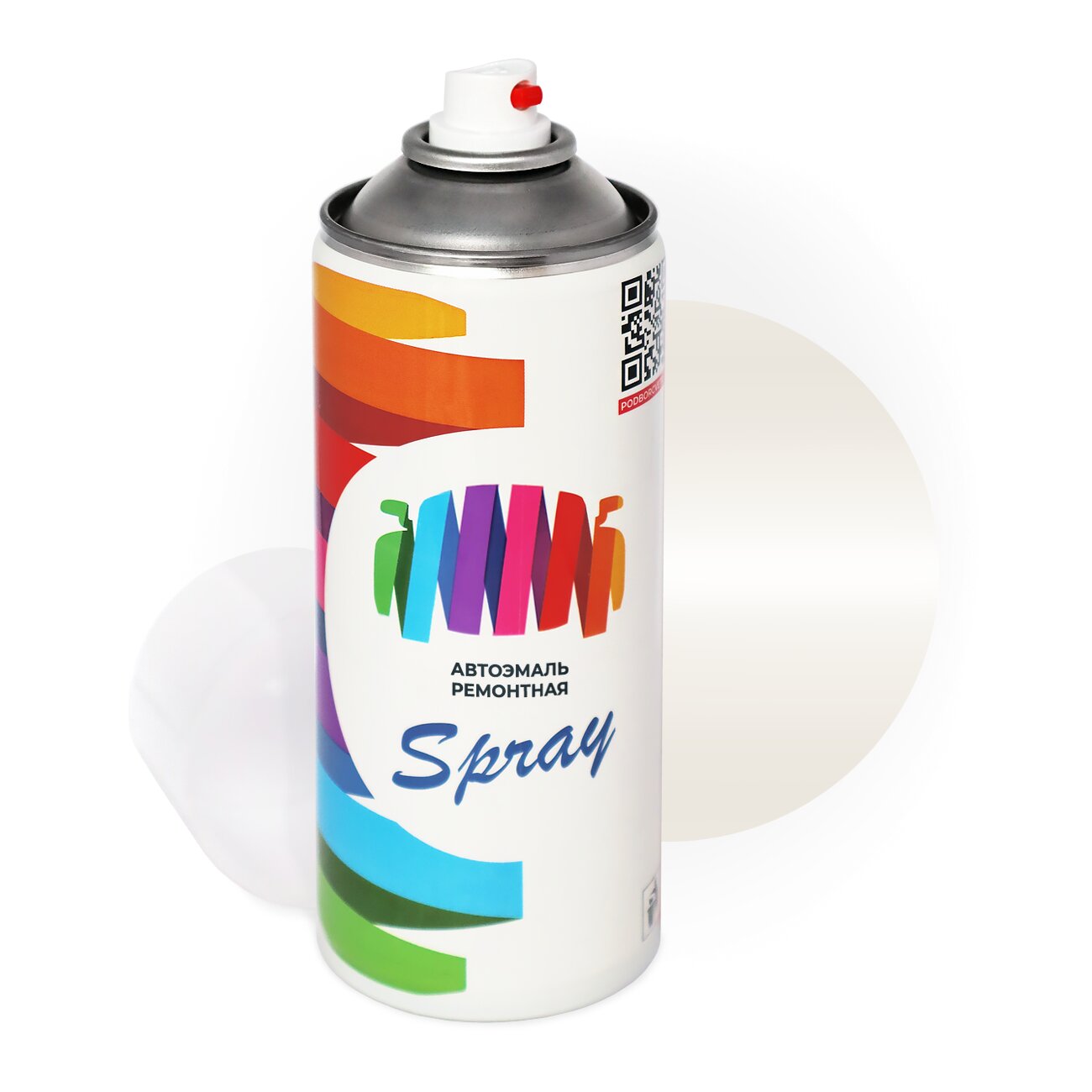 Аэрозольная краска для Mitsubishi (Мицубиси) «Flower White», код цвета AC17072, W72 (белый), базовая автоэмаль, баллончик 520 мл.