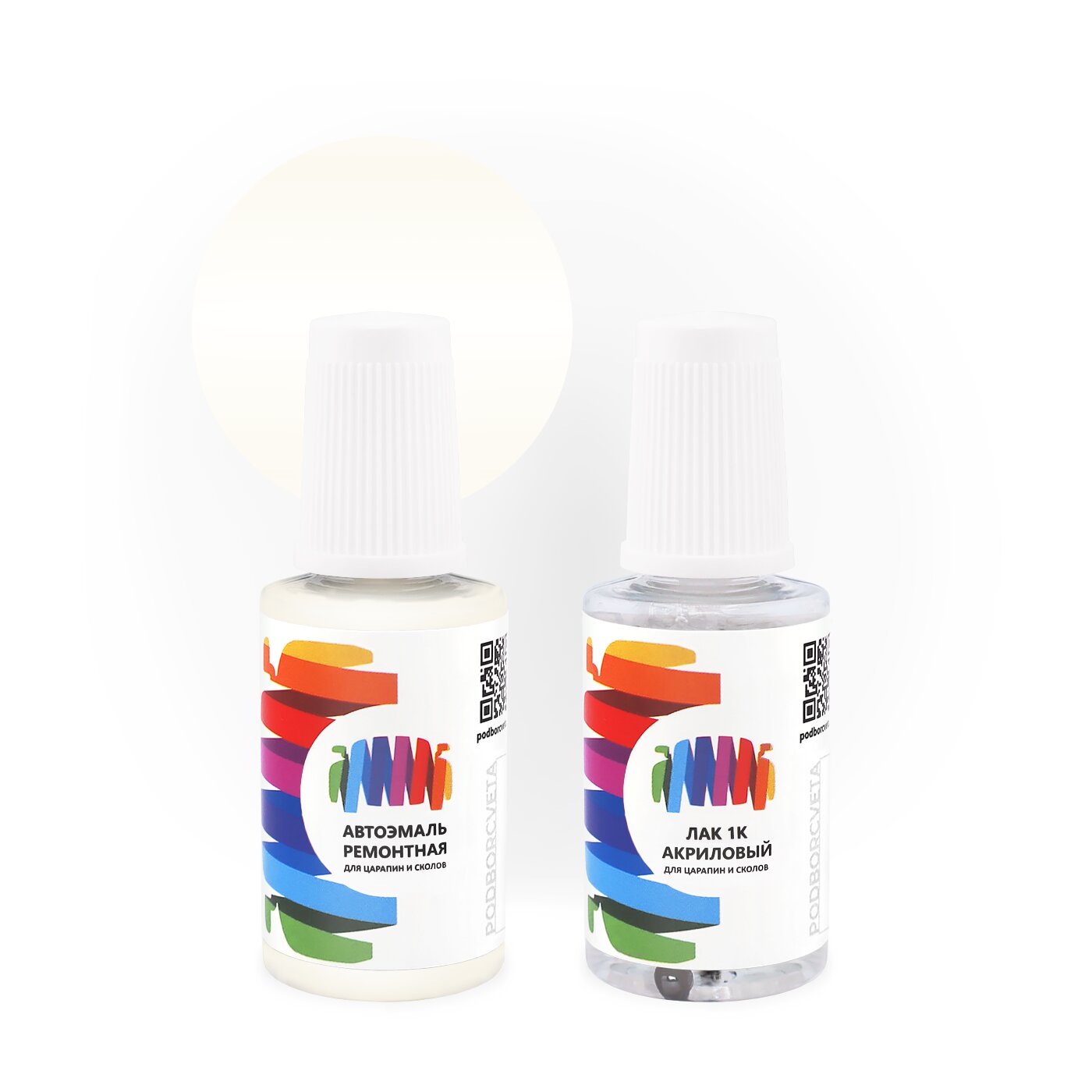 Подкраска для Audi (Ауди) «Casablancaweiss», код цвета LY9G, W3, W3W3, Y9G (белый), базовая автоэмаль с кисточкой от сколов и царапин, штрих-корректор 20 мл.