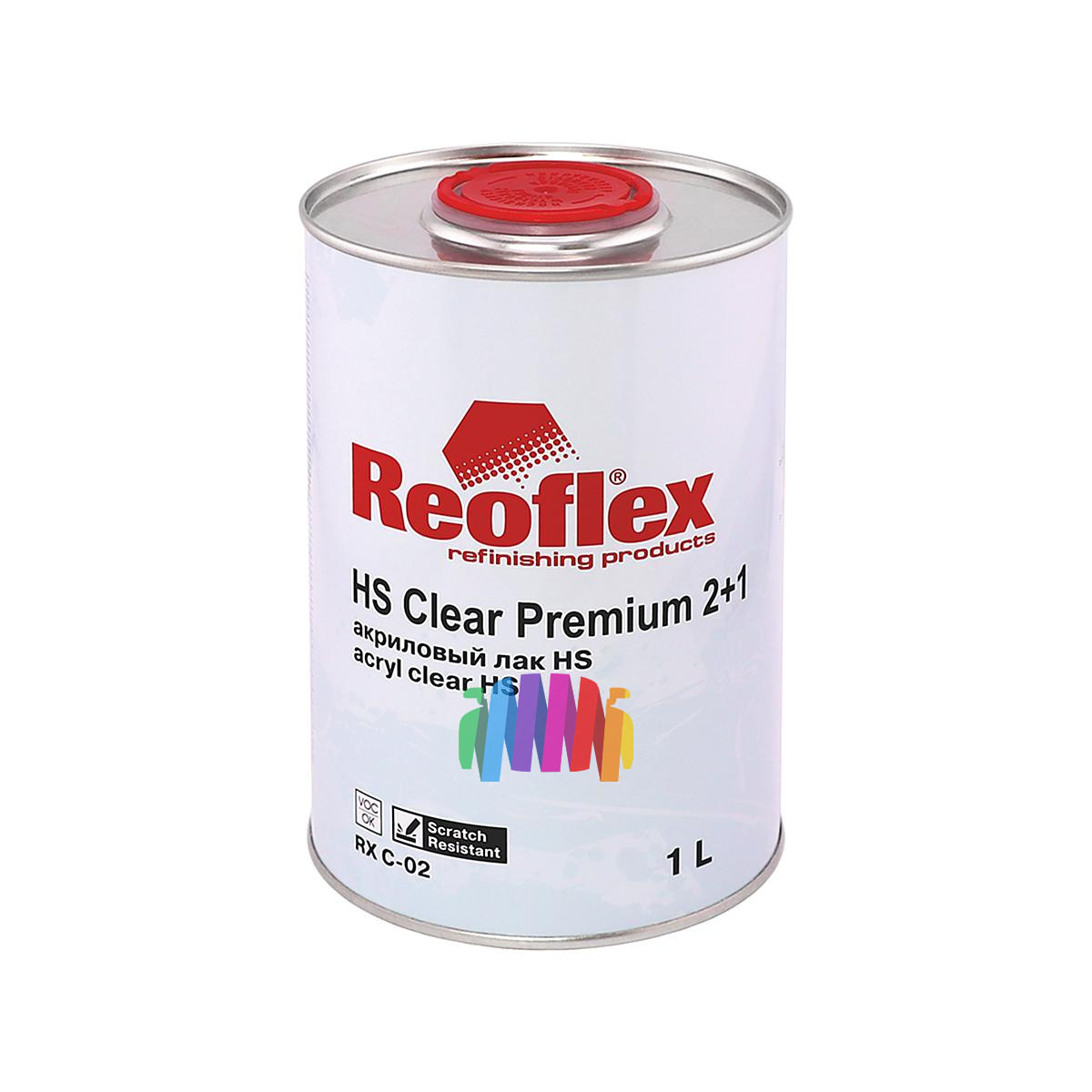 Лак акриловый автомобильный Reoflex RX C-02 HS 2+1 Clear Premium 1 л. с отвердителем 0,5 л. 3