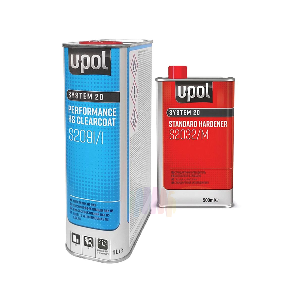 U-POL S2091/1 HS 2:1 Performance Лак автомобильный акриловый высокопроизводительный 1 л. с отвердителем S2032 0,5 л.