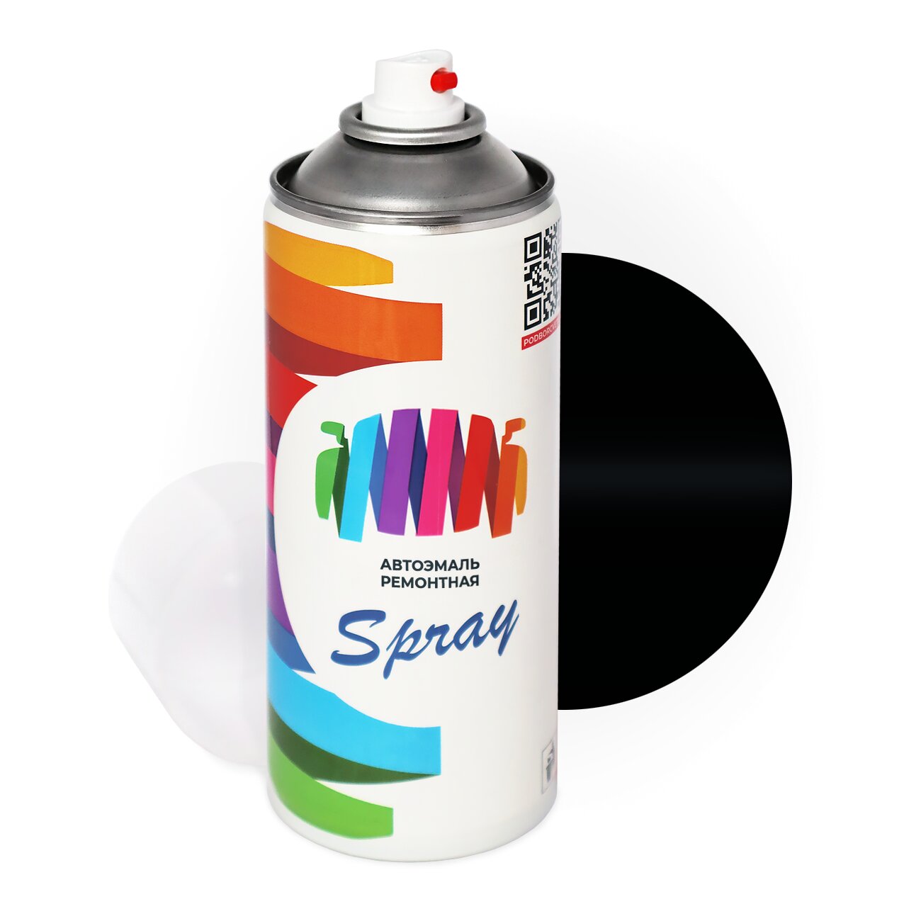 Аэрозольная краска для Toyota (Тойота) «Black Off», код цвета 0E (черный), базовая автоэмаль, баллончик 520 мл.