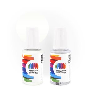 Подкраска для Mercedes Benz (Мерседес Бенц) «Grand White (Asia)», код цвета 9653, DB9653 (белый), акриловая автоэмаль с кисточкой от сколов и царапин, штрих-корректор 20 мл.