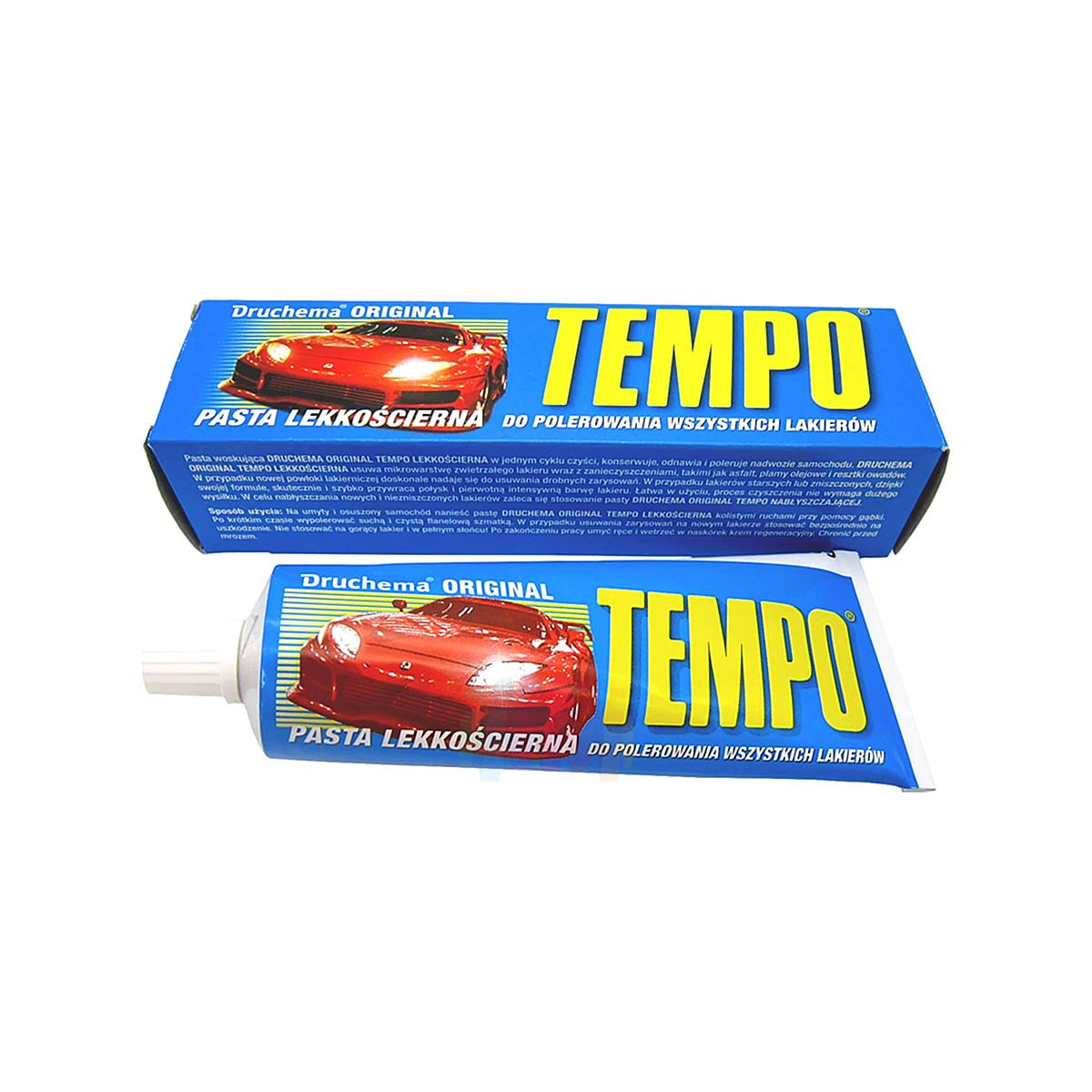 DRUCHEMA Tempo Original Восковая полировальная паста для ЛКП старых автомобилей (синяя) 120 г.