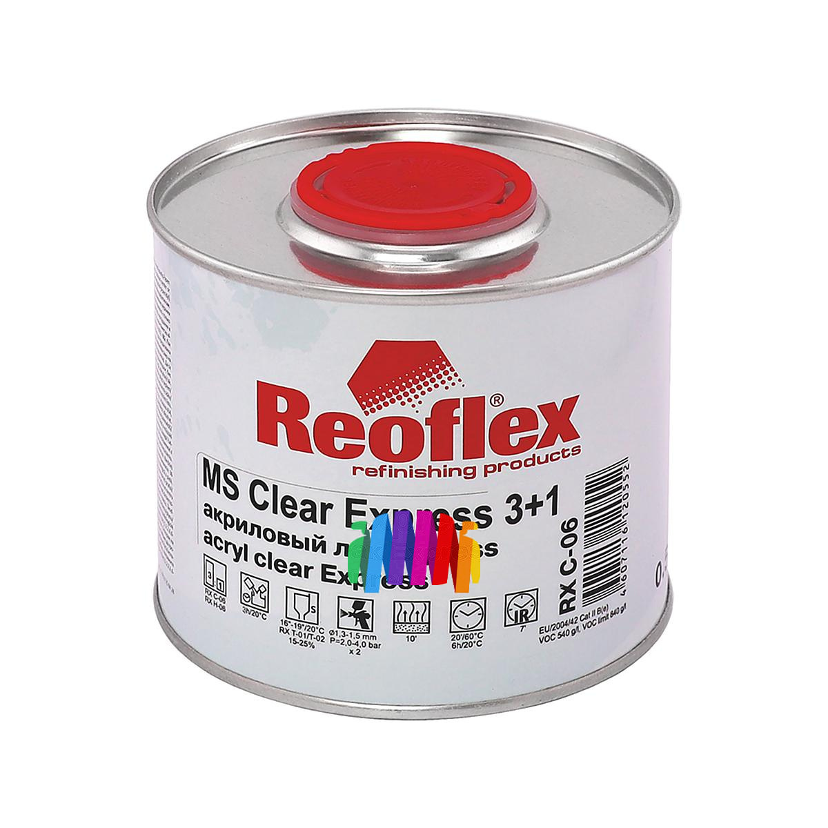 Быстросохнущий лак акриловый автомобильный Reoflex RX C-06 MS 3+1 Clear Express - 2