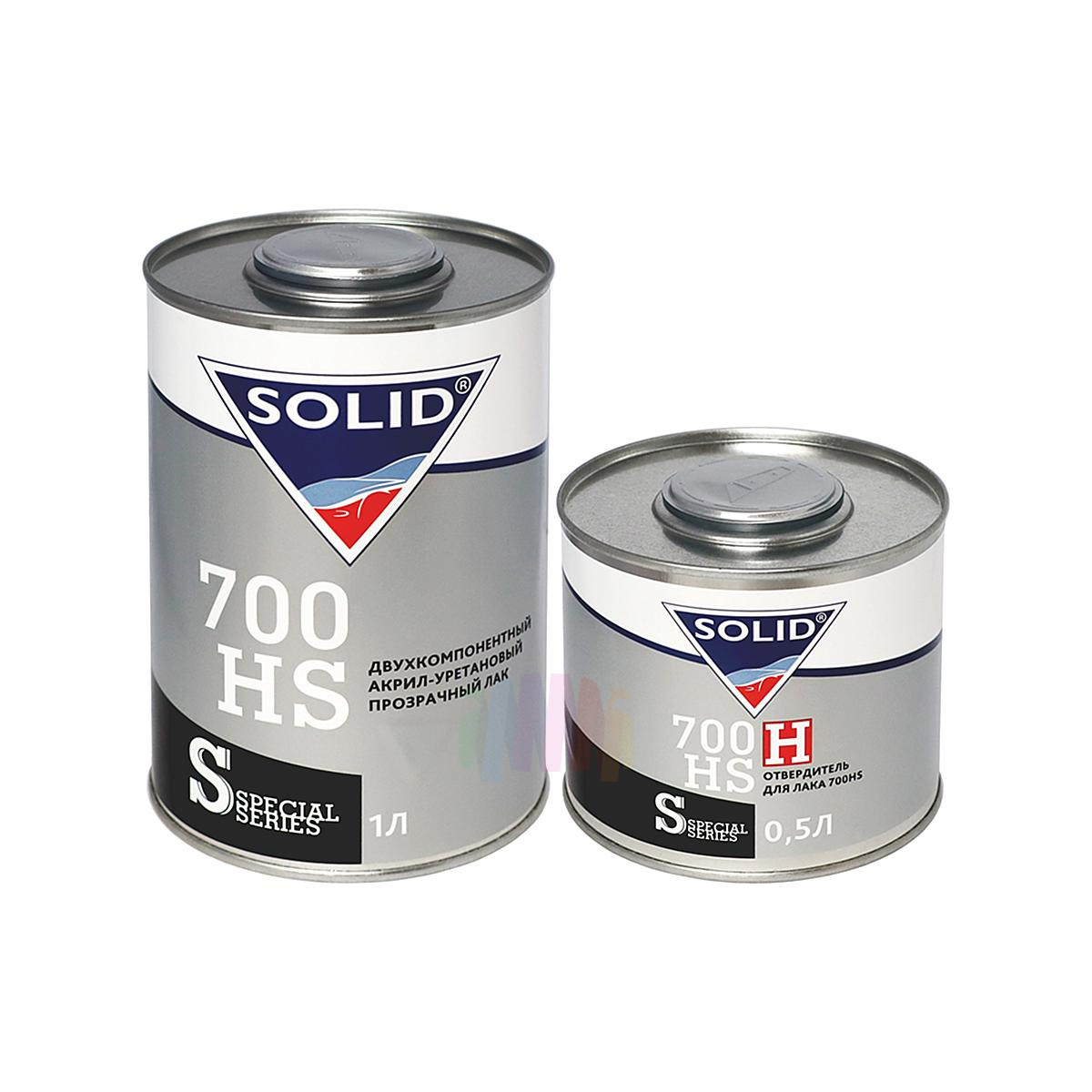 SOLID 2K 700 HS Акрил-уретановый прозрачный автомобильный лак 1 л. с отвердителем 0,5 л.