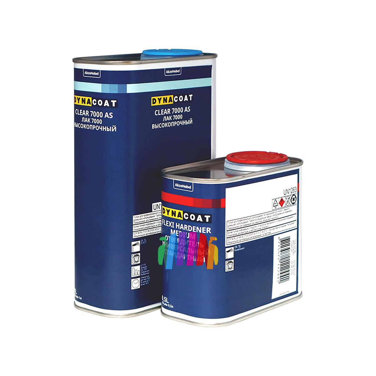 Лак высокопрочный автомобильный акриловый Dynacoat Clear 7000 AS 1 л. с отвердителем 0,5 л. 1