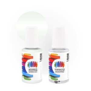 Подкраска для Toyota (Тойота) «White», код цвета 023 (зелено-белый), акриловая автоэмаль с кисточкой от сколов и царапин, штрих-корректор 20 мл.