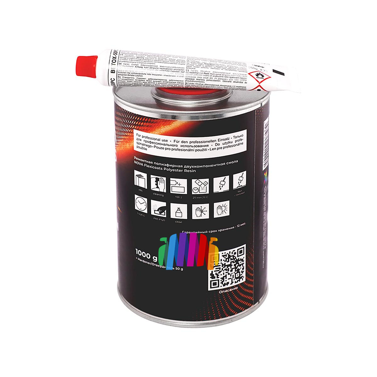 Ремонтная полиэфирная смола NOVA Refinish Polyester Resin 1 кг. с отвердителем 50 г. 2