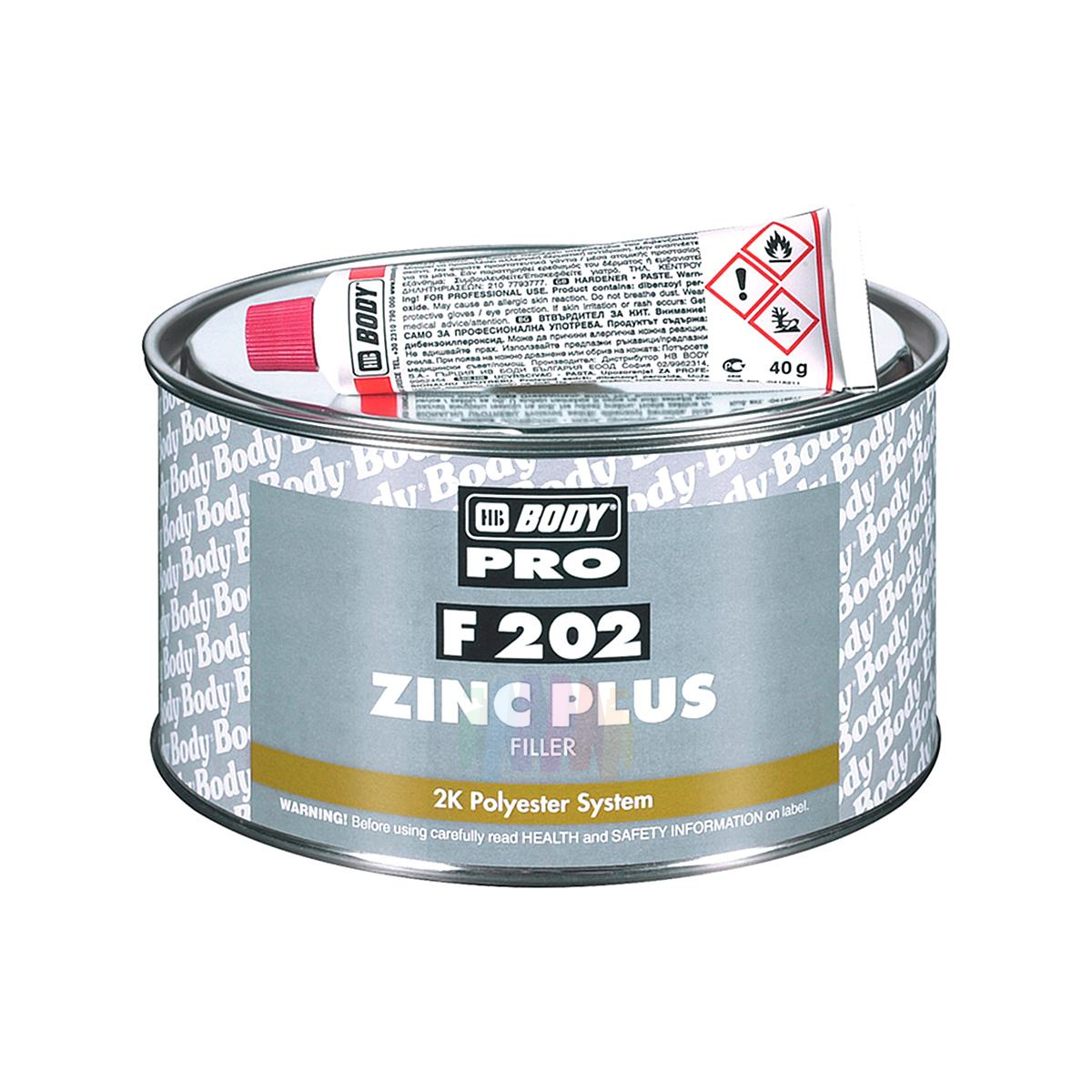 BODY PRO F202 ZINC PLUS Шпатлевка для оцинкованных поверхностей 1,8 кг.