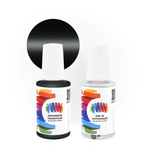 Подкраска для Mercedes Benz (Мерседес Бенц) «Blue Black», код цвета 199, DB90049 (черный), базовая автоэмаль с кисточкой от сколов и царапин, штрих-корректор 20 мл.