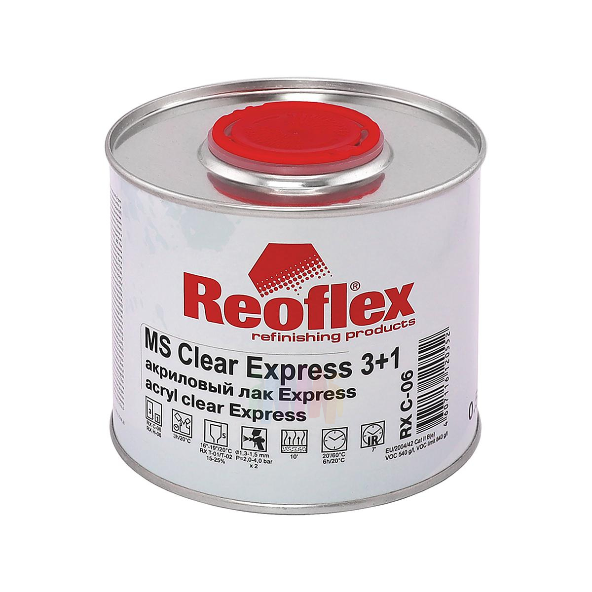 Быстросохнущий лак акриловый автомобильный Reoflex RX C-06 MS 3+1 Clear Express - 2