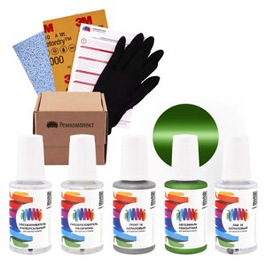 Ремкомплект для Volkswagen (Фольксваген) «Grasgruen», код цвета 9606, LN6E (зеленый), базовая автоэмаль, набор для ремонта сколов и царапин