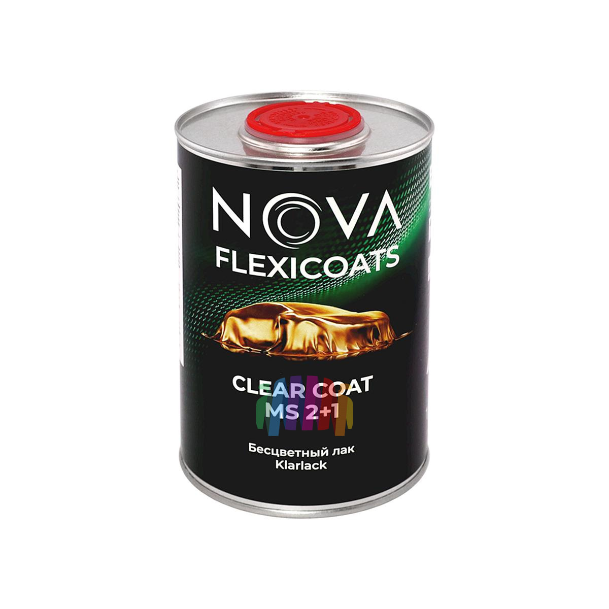 Глянцевый бесцветный акриловый автомобильный лак NOVA Flexicoats 2+1 MS 1 л. с отвердителем 0,5 л. 3