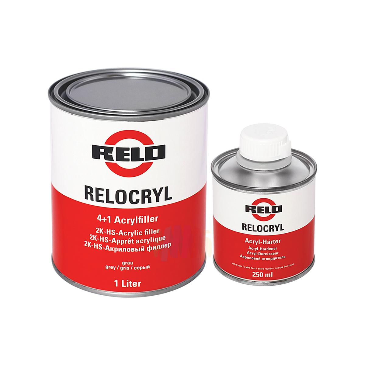 RELO Relocryl 4+1 Acrylfiller Грунт акриловый автомобильный 1 л. с отвердителем 0,25 л.