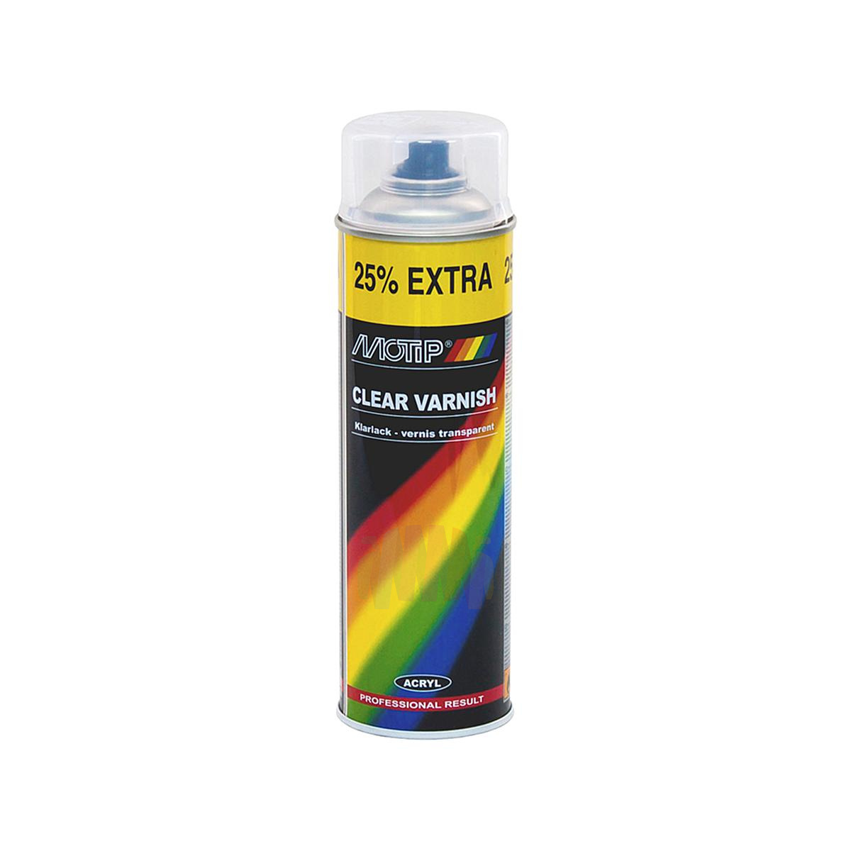 MOTIP 04009 Clear Varnish Лак прозрачный акриловый аэрозоль 500 мл.