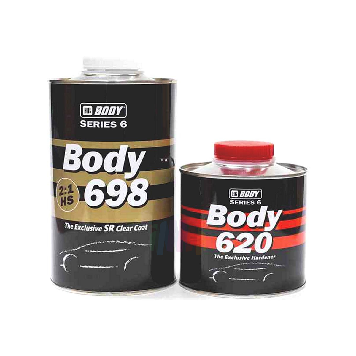 Акриловый лак Body 698 2+1 HS 1 л. с отвердителем 620 0,5 л.