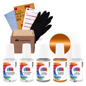 Ремкомплект для RAL (Classic) «Ockerbraun», код цвета 8001 (коричневый), базовая автоэмаль, набор для ремонта сколов и царапин